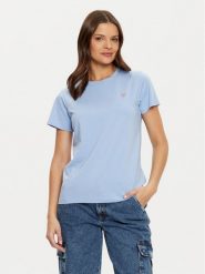 Guess Jeans T-Shirt W4YI10 J1314 Niebieski Regular Fit. Niebieskie sukienki Guess Jeans, xs, z aplikacjami, z bawełny, bez kołnierzyka, bez ramiączek. Za 129.99 zł.