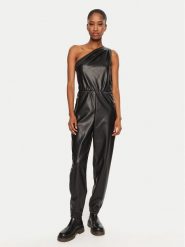 Armani Exchange Kombinezon XW000051 AF10203 UC001 Czarny Regular Fit. Czarne sukienki Armani Exchange, bez wzorów, ze skóry, bez kołnierzyka, bez ramiączek. Za 719.99 zł.