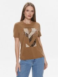 ONLY T-Shirt 15307292 Brązowy Regular Fit. Brązowe t-shirty ONLY, s, bez wzorów, bez kołnierzyka, bez ramiączek. Za 69.99 zł.