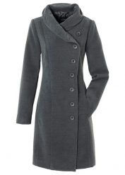 Krótki płaszcz. Szare płaszcze bonprix, bez wzorów, eleganckie, bez kaptura. Za 309.99 zł.