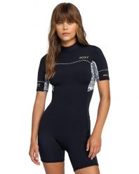 Krótki rękaw z zamkiem błyskawicznym z tyłu dla Kobiety 2MM SWELL SERIES Biały. Białe kombinezony Roxy, xs, bez wzorów, z elastanu, bez kołnierzyka, bez ramiączek, krótkie. Za 589.99 zł.