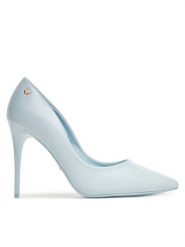 DeeZee Szpilki AB2-4503 Niebieski. Niebieskie szpilki DeeZee, bez wzorów, ze skóry, bez obcasa, na szpilce, bez zapięcia. Za 139.99 zł.