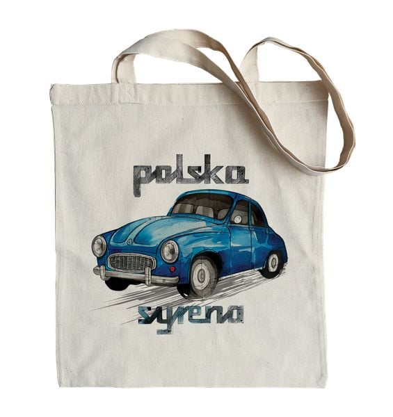 Syrena — torba (Rodzaj nadruku: Syrena). Niebieskie shopper bag nikiniki, bez wzorów, z bawełny, eleganckie, na ramię, duże, z nadrukiem, bez dodatków. Za 29.00 zł.