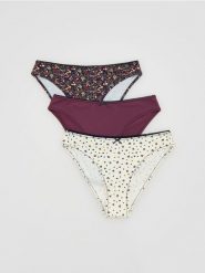 Majtki typu figi 3 pack - granatowy. Niebieskie figi Reserved, bez wzorów. Za 59.99 zł.