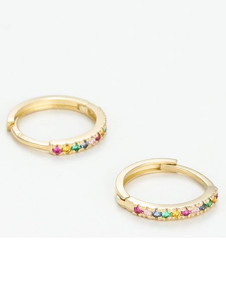 OR ÉCLAT Złote kolczyki-kreole "Créoles colored" z kryształami rozmiar: onesize. Żółte kolczyki Or Éclat, z cyrkonią, złote. Za 633.95 zł.