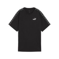 Damska koszulka ESS TAPE o luźnym kroju PUMA Black. Czarne t-shirty sportowe Puma, l, bez wzorów, bez ramiączek. W wyprzedaży za 99.00 zł.