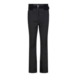 Spodnie damskie narciarskie CMP 34W4336. Czarne spodnie narciarskie CMP, bez wzorów, z materiału, narciarskie. Za 484.99 zł.