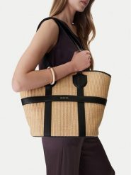 Badura Torebka EO-UMAI-LDA-8628 Beżowy. Brązowe shopper bag Badura, bez wzorów, z materiału, bez dodatków. Za 279.99 zł.