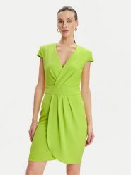Rinascimento Sukienka koktajlowa CFC0117720003 Zielony Regular Fit. Zielone sukienki Rinascimento, s, bez wzorów, z syntetyku, wizytowe, bez kołnierzyka, bez ramiączek. Za 269.99 zł.