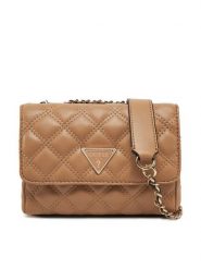 Guess Torebka HWQG87 48740 Beżowy. Brązowe kopertówki Guess, z aplikacjami, ze skóry, wizytowe, bez dodatków. Za 319.99 zł.