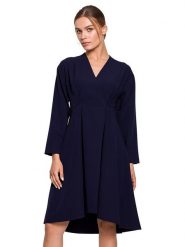 Stylove Sukienka w kolorze granatowym rozmiar: XXL. Niebieskie sukienki Stylove, xxl, bez wzorów, bez kołnierzyka, bez ramiączek, midi. Za 154.07 zł.