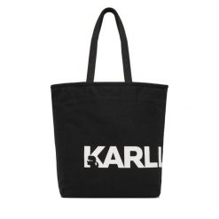 Torebka KARL LAGERFELD. Czarne shopper bag KARL LAGERFELD, bez wzorów, bez dodatków. Za 339.99 zł.