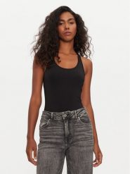 Tommy Hilfiger Body UW0UW05512 Czarny Slim Fit. Czarne body i gorsety Tommy Hilfiger, bez wzorów, z syntetyku, bez ramiączek. Za 139.99 zł.