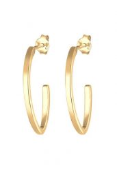 Elli Damskie kreole Oval Open Geo Basic w srebrze próby 925 Sterling Silver Kolczyki koła 1 ct. Szare kolczyki Elli, srebrne. Za 249.89 zł.