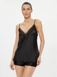 Selmark Koszulka piżamowa Gabrielle 61061 Czarny Regular Fit. Czarne koszule nocne Selmark, bez wzorów, z syntetyku, bez ramiączek. Za 149.99 zł.