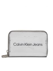 Calvin Klein Jeans Portfel Sculpted Med Zip Around Mono S K60K611863 Srebrny. Szare portfele Calvin Klein Jeans, bez wzorów, z jeansu. Za 289.99 zł.