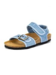 Natural world Sandały w kolorze błękitnym rozmiar: 30. Niebieskie sandały Natural World, bez wzorów, klasyczne, z otwartym noskiem, bez obcasa, bez zapięcia. Za 121.99 zł.