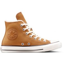 Buty sportowe Converse Chuck Taylor All Star Cozy Suede. Brązowe buty treningowe Converse, bez wzorów, z zamszu, bez zapięcia. Za 490.00 zł.