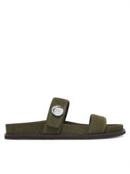 Tory Burch Klapki 183266 Zielony. Zielone klapki Tory Burch, bez wzorów, ze skóry, bez obcasa, bez zapięcia. Za 1,644.00 zł.