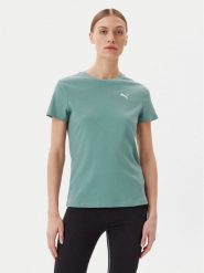 Puma T-Shirt Ess Elevated 685021 Zielony Slim Fit. Zielone t-shirty Puma, m, bez wzorów, z bawełny, bez kołnierzyka, bez ramiączek. Za 79.99 zł.