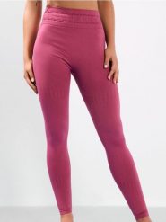 Legginsy sportowe z ozdobnym przeszyciem w pasie - różowy. Czerwone legginsy Sinsay, bez wzorów, sportowe. Za 39.99 zł.