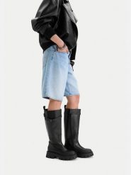 G-Star Raw Kozaki EO-GLCIEN-7001 Czarny. Czarne kozaki G-Star, bez wzorów, ze skóry, retro, bez obcasa, na płaskiej podeszwie, bez zapięcia. Za 639.99 zł.