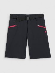 4F Spodenki trekkingowe szybkoschnące damskie - czarne XS. Czarne szorty 4f, bez wzorów, ze skóry, wizytowe. Za 179.99 zł.