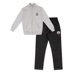 Bluza z zamek błyskawiczny na czas wolny. Szare bluzy bez kaptura LEONE 1947 APPAREL, bez wzorów, z dresówki, bez kaptura, na fitness i siłownię. Za 273.65 zł.