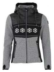 Peak Mountain Kurtka polarowa "Animo" w kolorze czarno-białym rozmiar: L. Białe kurtki Peak Mountain, l, bez wzorów, z polaru, bez kaptura. Za 267.29 zł.