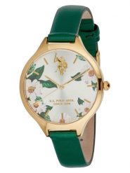 U.S. Polo Assn. Zegarek kwarcowy w kolorze złoto-ciemnozielono-białym rozmiar: onesize. Zielone, analogowe zegarki U.S. Polo Assn., metalowe. Za 173.99 zł.