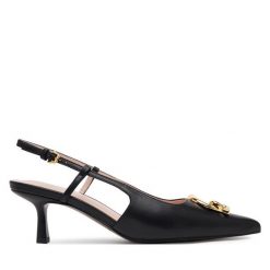 Sandały Coccinelle. Czarne sandały Coccinelle, bez wzorów, bez obcasa, na szpilce, bez zapięcia. Za 819.99 zł.