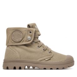 Trapery Palladium. Szare traperki Palladium, bez wzorów, bez obcasa, bez zapięcia. Za 399.99 zł.