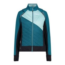 Kurtka damska turystyczna CMP 30A2276. Niebieskie kurtki przejściowe sportowe CMP, l, bez wzorów, z materiału, z kapturem, trekkingowe, primaloft. Za 512.70 zł.