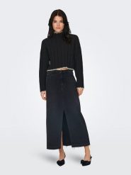 ONLY Sweter w kolorze czarnym rozmiar: L. Czarne swetry ONLY, l, bez wzorów, ze splotem, bez ramiączek. Za 91.77 zł.