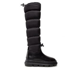 Kozaki Tory Burch. Czarne kozaki Tory Burch, bez wzorów, bez obcasa, na płaskiej podeszwie, bez zapięcia. Za 3,349.00 zł.