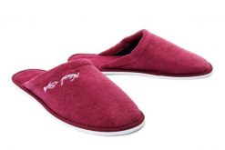 METEOR 042 FROTTE IZABELA bordowy, kapcie/klapki damskie. Czerwone kapcie Meteor, bez wzorów. Za 33.14 zł.
