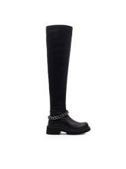 DeeZee Kozaki H13073A-5 Czarny. Czarne kozaki DeeZee, bez wzorów, z syntetyku, bez obcasa, na płaskiej podeszwie, bez zapięcia. Za 159.99 zł.