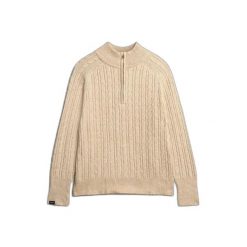 Sweter z golfem z miękkiej, skręcanej dzianiny dla kobiet Superdry. Brązowe swetry Superdry, xl, bez wzorów, z dzianiny, klasyczne, bez ramiączek. Za 347.90 zł.
