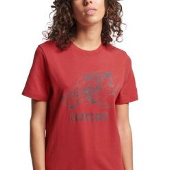 Koszulka sportowa damska Superdry Vintage Crossing. Czerwone t-shirty sportowe Superdry, s, bez wzorów, z bawełny, bez ramiączek. Za 91.00 zł.