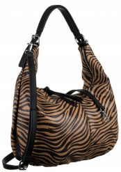 Miękka torebka Bestini 20098 brązowa zebra. Brązowe torebki klasyczne BESTINI, bez wzorów, z lakierowanej skóry, lakierowane, bez dodatków. Za 109.99 zł.