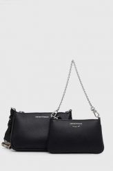 Emporio Armani torebka kolor czarny. Czarne listonoszki Emporio Armani, bez wzorów, na ramię, bez dodatków. Za 1,209.90 zł.