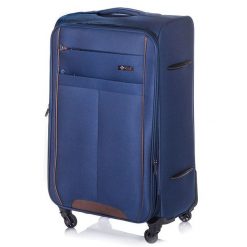 Walizka miękka duża L Solier STL1311 granatowo-brązowa. Brązowe walizki Solier, duże. Za 219.99 zł.