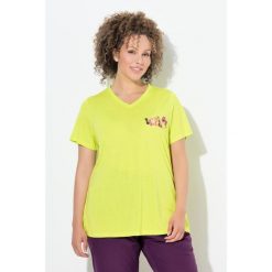 Damskie Bluzka funkcyjna Wild dekolt w szpic rękaw 1/2. Zielone t-shirty sportowe Ulla Popken, plus size, bez wzorów, z materiału, bez ramiączek. W wyprzedaży za 159.99 zł.