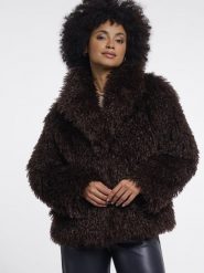 Rino & Pelle Damowa kurtka ze sztucznego futra Kobiety brązowy, 42. Brązowe kurtki Rino & Pelle, bez wzorów, eleganckie, bez kaptura. Za 799.95 zł.