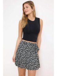 Trendyol Spódnica w kolorze czarno-beżowym rozmiar: L. Białe spódnice Trendyol, l, bez wzorów, mini. Za 82.99 zł.