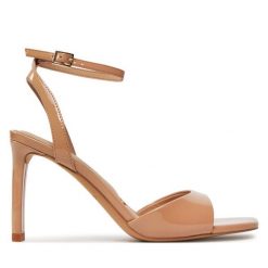 Sandały Aldo. Brązowe sandały Aldo, bez wzorów, bez obcasa, na szpilce, bez zapięcia. Za 339.99 zł.