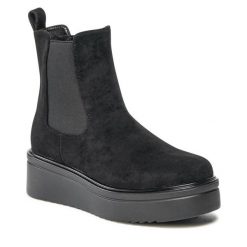 Sztyblety Jenny Fairy. Czarne botki Jenny Fairy, bez wzorów, bez obcasa, na płaskiej podeszwie, bez zapięcia. Za 199.99 zł.