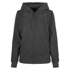 Bluza Z Kapturem Damska Basic Full Zip. Niebieskie bluzy BUILD YOUR BRAND, xl, bez wzorów, bez ramiączek, z kapturem. Za 168.99 zł.