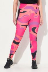Damskie Legginsy sportowe szybkoschnące wysoki stan z recyklingu. Czerwone legginsy sportowe Ulla Popken, plus size, bez wzorów, z elastanu, z podwyższonym stanem. Za 239.99 zł.