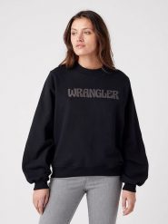 Wrangler Bluza w kolorze czarnym rozmiar: XS. Czarne bluzy Wrangler, xs, bez wzorów, z bawełny, bez ramiączek, bez kaptura. Za 121.99 zł.